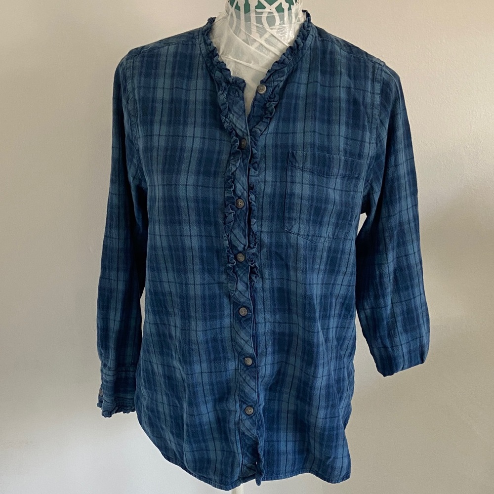 Lucky Brand Blue Plaid Shirt L